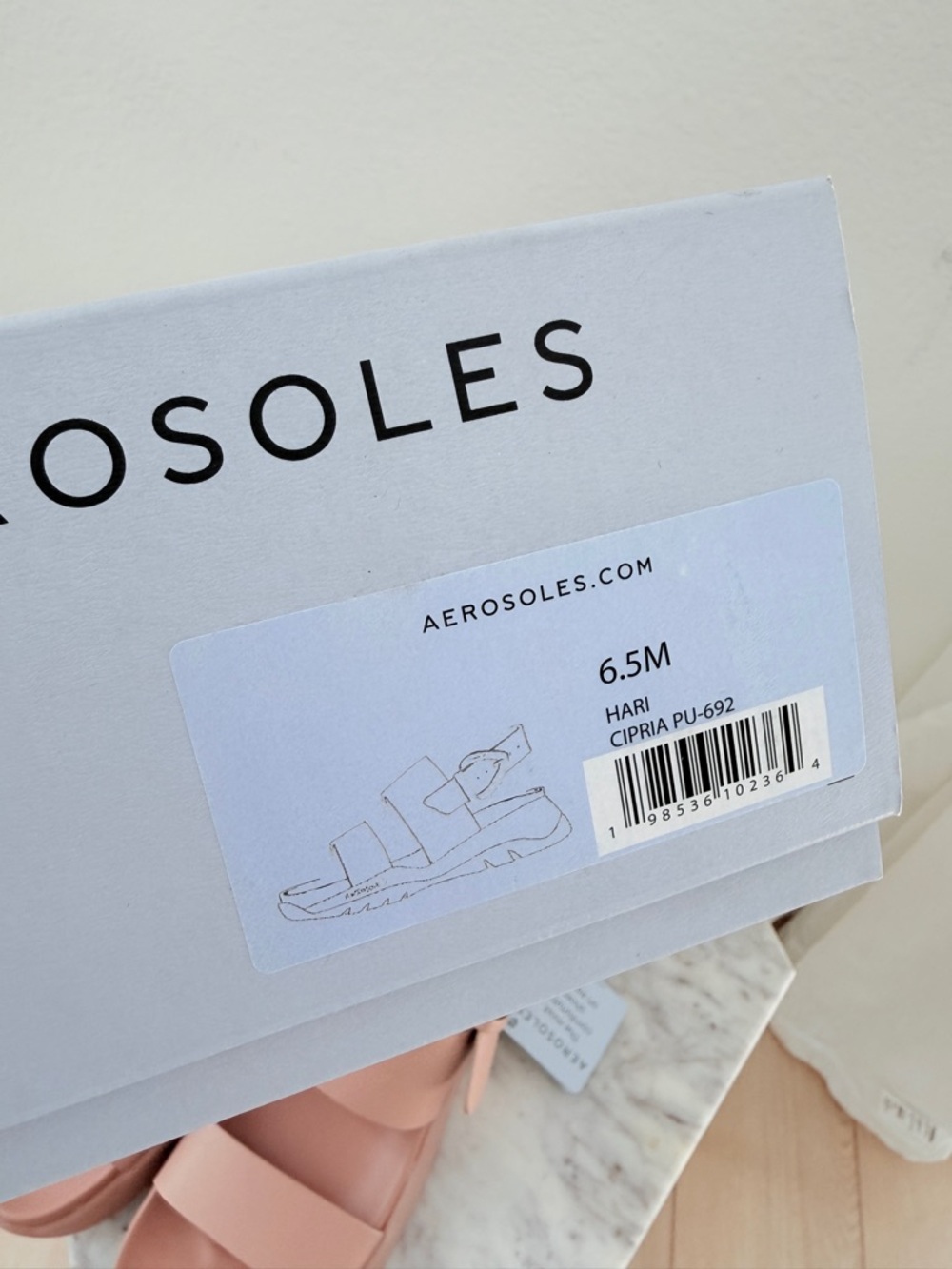 π AEROSOLES Hari Blush Pink Nude Cipria Sporty Low Heel Sandals 6.5 - Picture 11 of 12